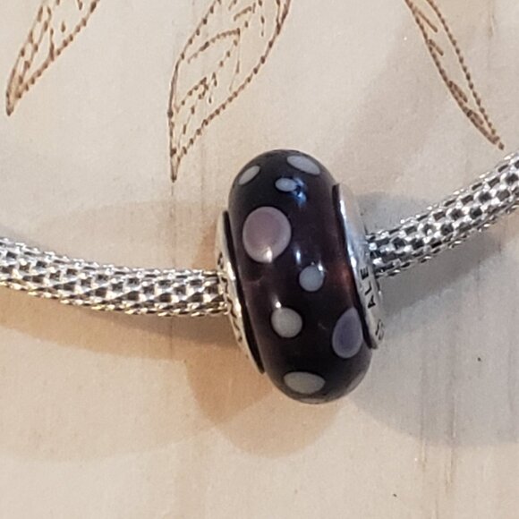Pandora, Purple Bubbles Glass Murano Glass Charm, Retired - Picture 6 of 6